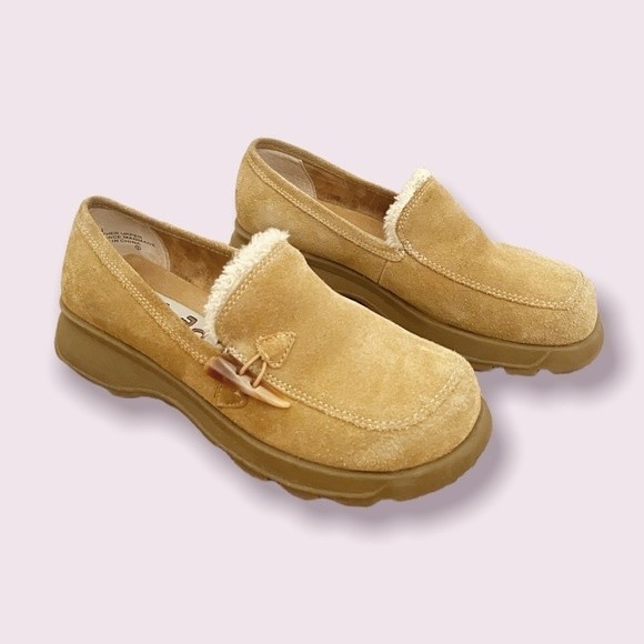 Tan Suede Women's Loafers - Picture 2 of 10